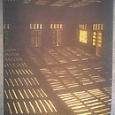 éspace, 2008 Lichtobjekt: papier calque, cerex, Lee Filters, Led auf Holzplatte 21x 30 cm